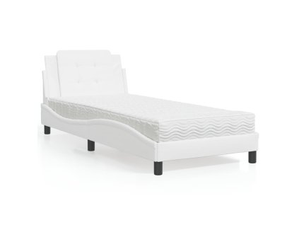 Rám postele bez matrace Zadar bílá 100 x 200 cm umělá kůže 3208846