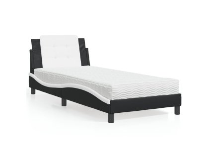 Rám postele bez matrace Zadar černá a bílá 100 x 200 cm umělá kůže 3208850
