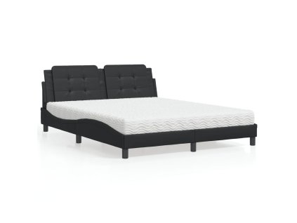Postel s matrací Zadar černá 160 x 200 cm umělá kůže 3208873