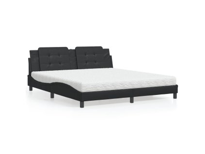 Postel s matrací Zadar černá 180 x 200 cm umělá kůže 3208880