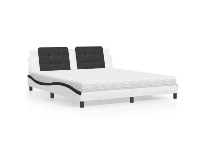 Postel s matrací Zadar bílá a černá 180 x 200 cm umělá kůže 3208886
