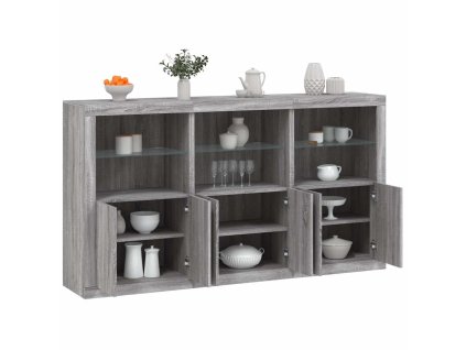 Příborník s LED osvětlením šedý sonoma 181,5 x 37 x 100 cm 3209154