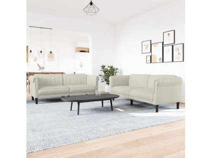 2dílná sedací souprava krémová samet 3209226