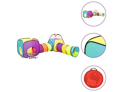 Dětský stan na hraní s 250 míčky vícebarevný 190 x 264 x 90 cm 3107756