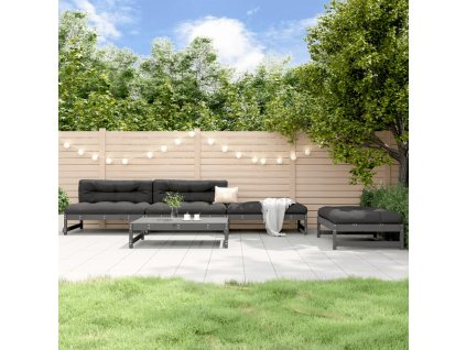 5dílná zahradní sedací souprava šedá masivní borové dřevo 3186601