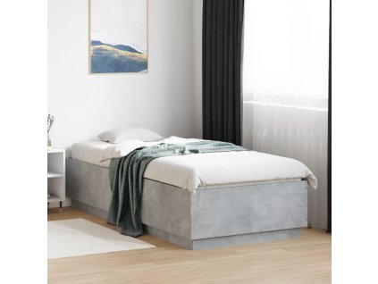 Rám postele s LED osvětlením betonově šedý 90 x 200 cm kompozit 3209635