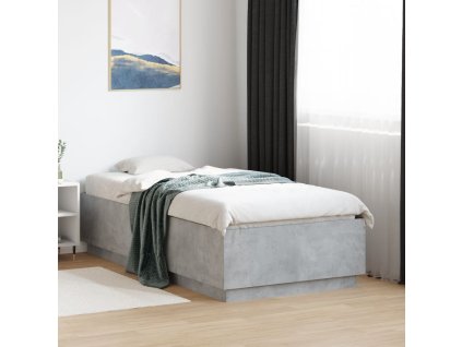 Rám postele s LED osvětlením betonově šedý 75 x 190 cm kompozit 3209670