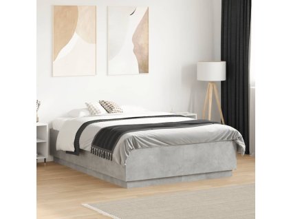 Rám postele betonově šedý 120 x 190 cm kompozitní dřevo 3209747
