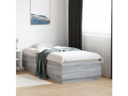 Rám postele šedý sonoma 75 x 190 cm kompozitní dřevo 3209763