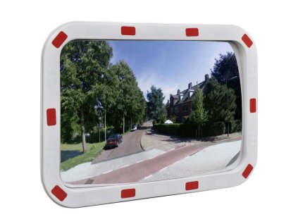 Dopravní vypouklé zrcadlo obdélníkové 40 x 60 cm s odrazkami 141682