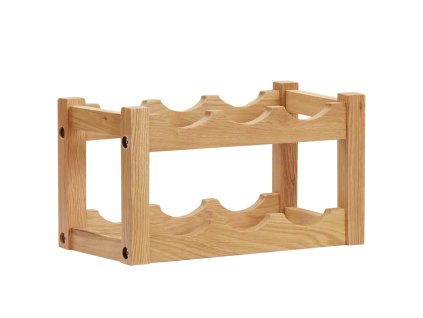 Stojan na víno na 6 lahví 37 x 21 x 21 cm masivní dubové dřevo 289201