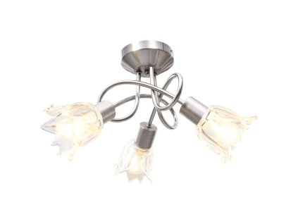 Stropní lampa průhledná skleněná stínidla 3 žárovky E14 tulipán 289227