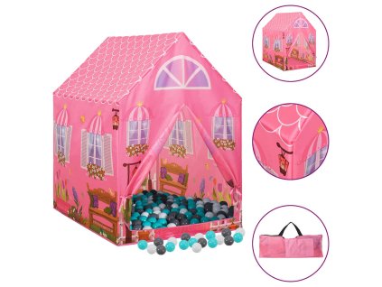Dětský stan na hraní s 250 míčky růžový 69 x 94 x 104 cm 3107749