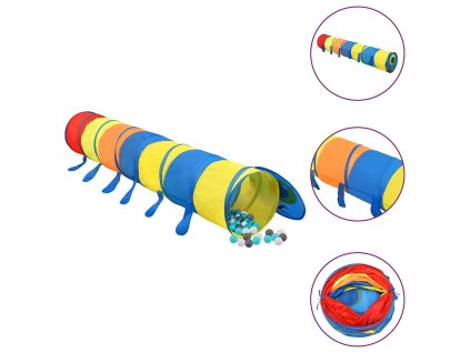 Dětský tunel na hraní s 250 míčky vícebarevný 245 cm polyester 3107761