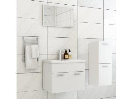 Set koupelnového nábytku bílý kompozitní dřevo 3071450