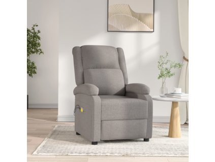 Elektrické masážní křeslo taupe textil 3098366