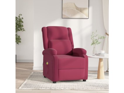 Elektrické masážní křeslo vínové samet 3098409