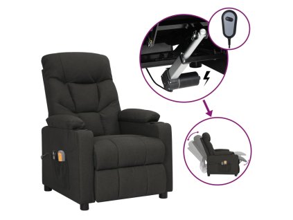 Elektrické masážní křeslo černé textil 3098829