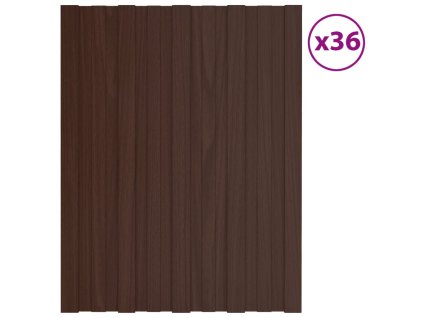 Střešní panely 36 ks pozinkovaná ocel hnědé 60 x 45 cm 317194