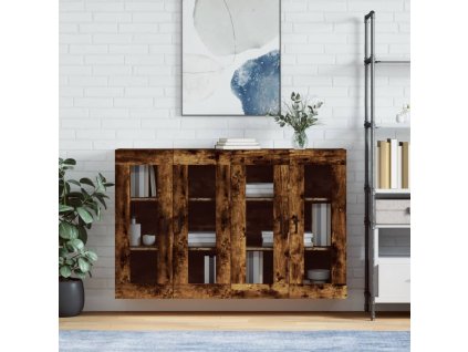 Nástěnné skříňky 2 ks kouřový dub kompozitní dřevo 3197942