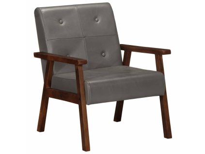 Křeslo šedé pravá kůže 247643