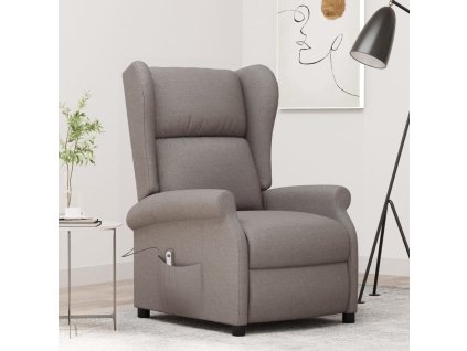 Elektrické polohovací křeslo ušák taupe textil 3098327