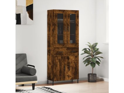 Skříň highboard kouřový dub 69,5 x 34 x 180 cm kompozitní dřevo 3198542