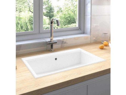 Kuchyňský dřez Bílá 79 x 50 x 31 cm Kvádr a pryskyřice 147056