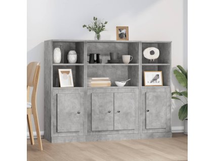 Příborníky 3 ks betonově šedé kompozitní dřevo 3185307