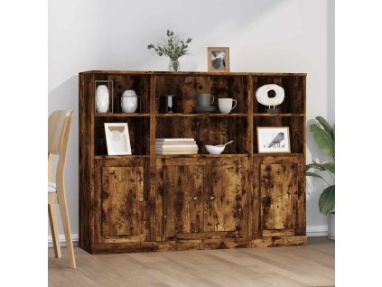 Highboardy 3 ks kouřový dub kompozitní dřevo 3185308