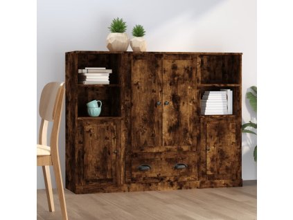 Highboardy 3 ks kouřový dub kompozitní dřevo 3185324