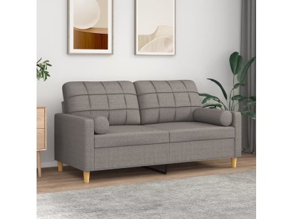 2místná pohovka s polštáři taupe 140 cm textil 3200789