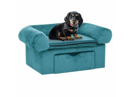 Psa pohovka s úložištěm Tyrkysová 75 x 50 x 38cm Plyš 171083