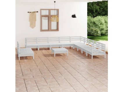 12dílná zahradní sedací souprava masivní borovice bílá 3083150