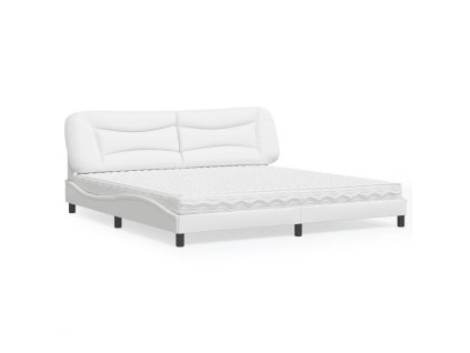 Postel s matrací Hvar bílá 200 x 200 cm umělá kůže 3208746