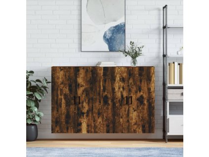 Nástěnné skříňky 2 ks kouřový dub 69,5 x 34 x 90 cm 3195624