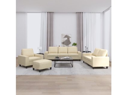 4dílná sedací souprava krémová textil 3201876