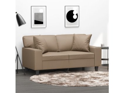 2místná pohovka s polštáři cappuccino 120 cm umělá kůže 3200865