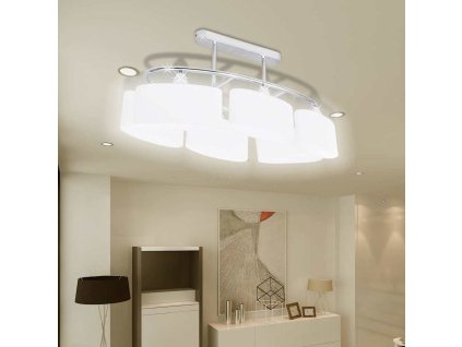 Stropní svítidlo s oválnými skleněnými stínidly 2 ks E14 278760