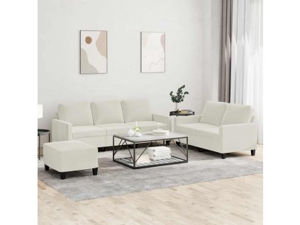 3dílná sedací souprava s poduškami krémová samet 3201534