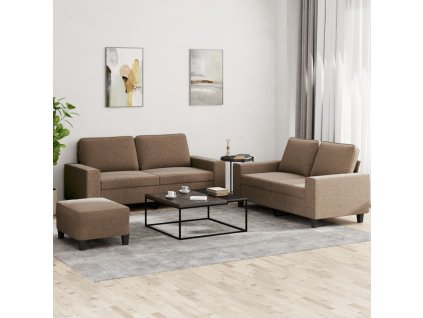 3dílná sedací souprava hnědá textil 3201893