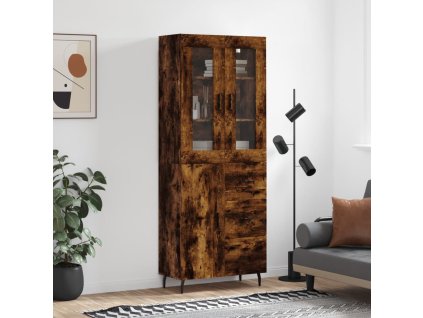 Skříň highboard kouřový dub 69,5 x 34 x 180 cm kompozitní dřevo 3198486