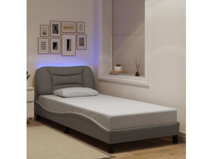 Rám postele s LED bez matrace Hvar Taupe 90x200 cm Látka 3213680