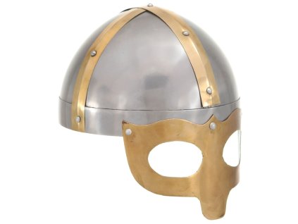 Vikingská přilba pro LARPy replika stříbro ocel 286236