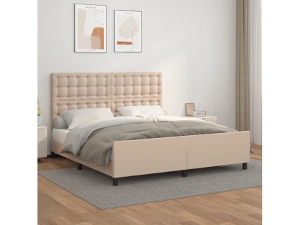 Rám postele s čelem cappuccino 160x200 cm umělá kůže 3125584