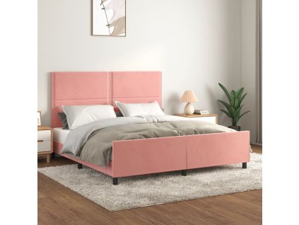 Rám postele s čelem růžový 180x200 cm samet 3125713