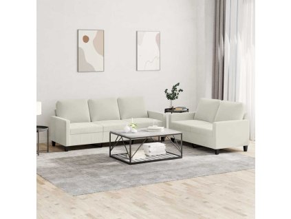 2dílná sedací souprava s poduškami krémová samet 3201524