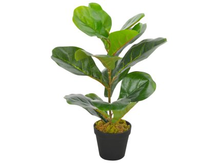 Umělá rostlina fíkus lyrový s květináčem zelená 45 cm 280171