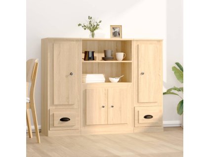 Příborníky 3 ks dub sonoma kompozitní dřevo 3185314