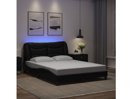 Rám postele s LED bez matrace Hvar černý 120 x 200 cm 3213920